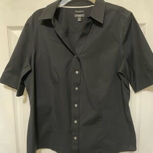 2 for 20 Talbots Black/White Non-Iron Blouse